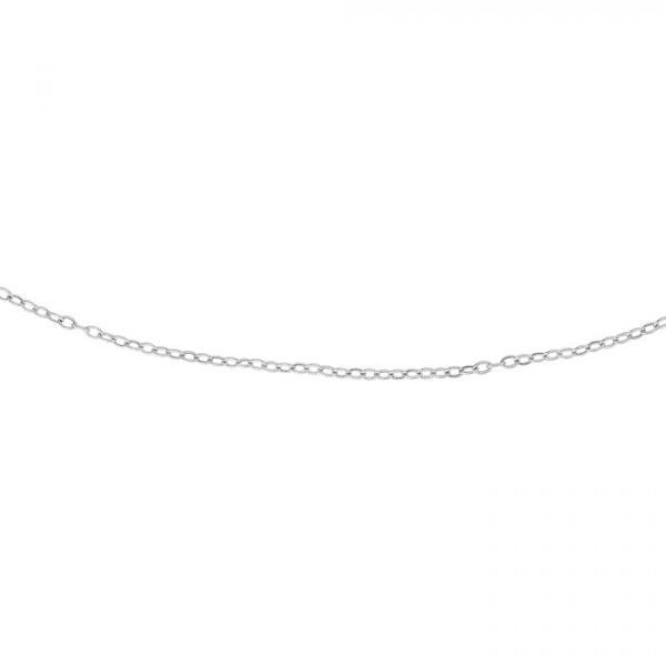 ROYAL CHAIN wlk156 16 Textured Cable Chain White Gold